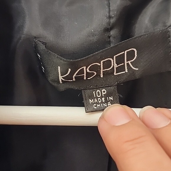 Kasper metallic tweed fully lined silk mix blazer size 10 P - Picture 4 of 13